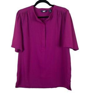 Lands' End Fuchsia Blouse Elegant Top Size 12